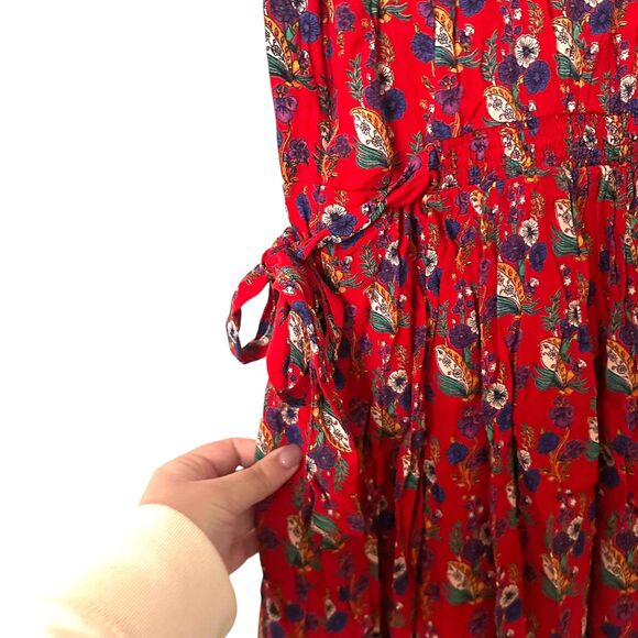 ANTHROPOLOGIE Maeve Rosalia Ruffled Mini Dress Red Sz 2 - Picture 5 of 6
